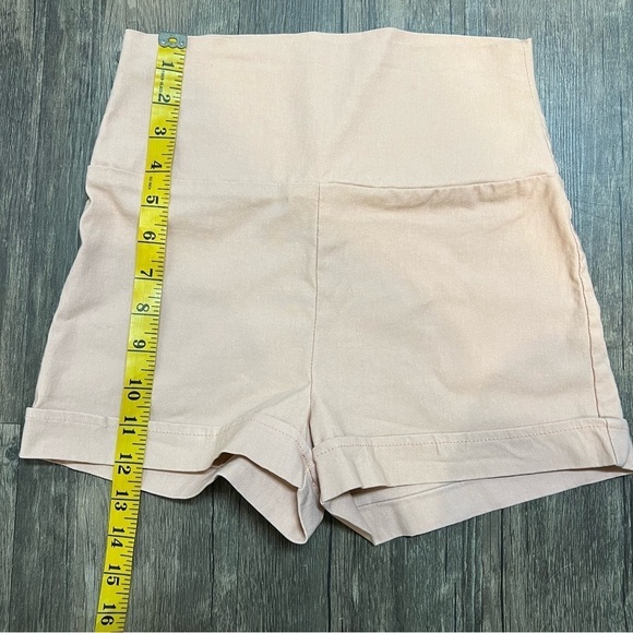 Women’s Light Pink High Waist Stretchy Short Shorts One Size - Picture 6 of 7